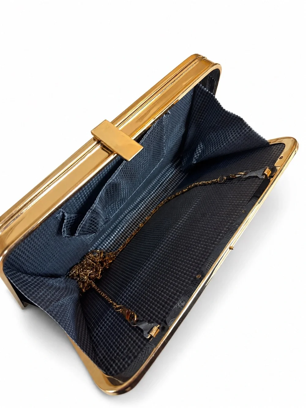 Woven Multicolor Leather Frame Clutch - Pink/Blue/Gray